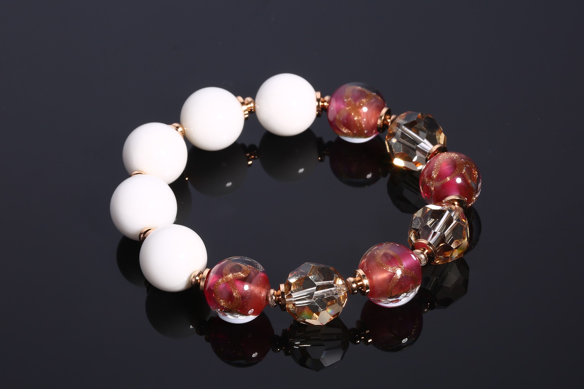 Charm Red Glass Quality Beads Bracelets Women Jewelry Birthday Present Luxury Bracelet braclets bead