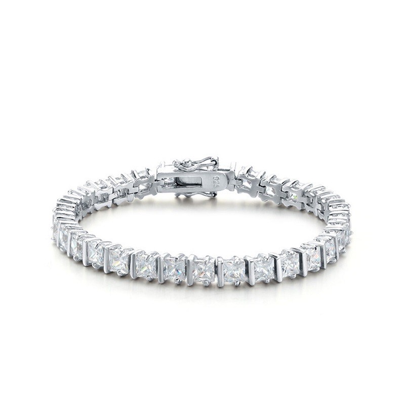 925 Sterling Silver Bangle Bracelet Cubic Zirconia Bracelet Jewelry Ladies Tennis Bracelet