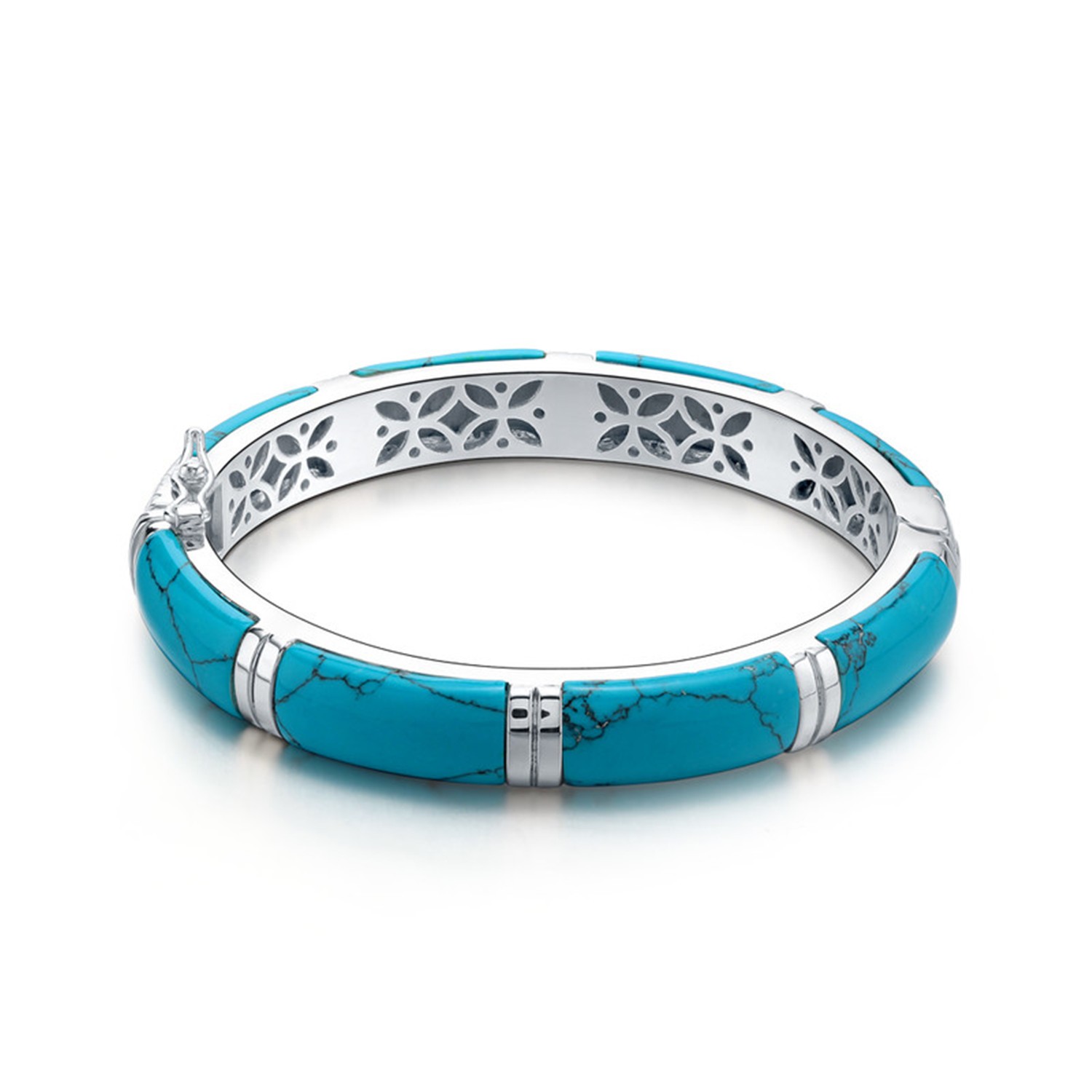 Popular bracelet 925 silver high quality stitching turquoise charm ladies bracelet
