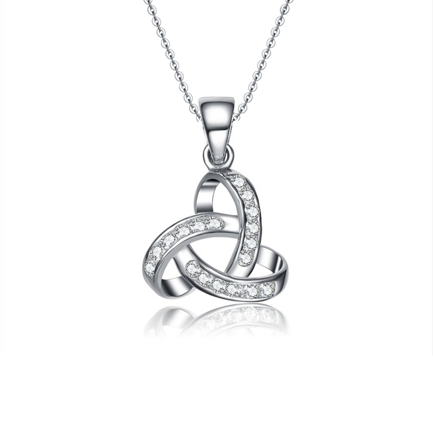 Infinity Endless Love Heart Ireland Dainty triangle Failte Irish Celtic Knot Pendant necklace