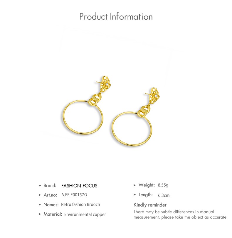 Simple popular high quality brass CZ earring jewelry for women