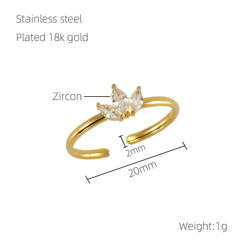 Simple Zircon Open Ring - Pure Beauty