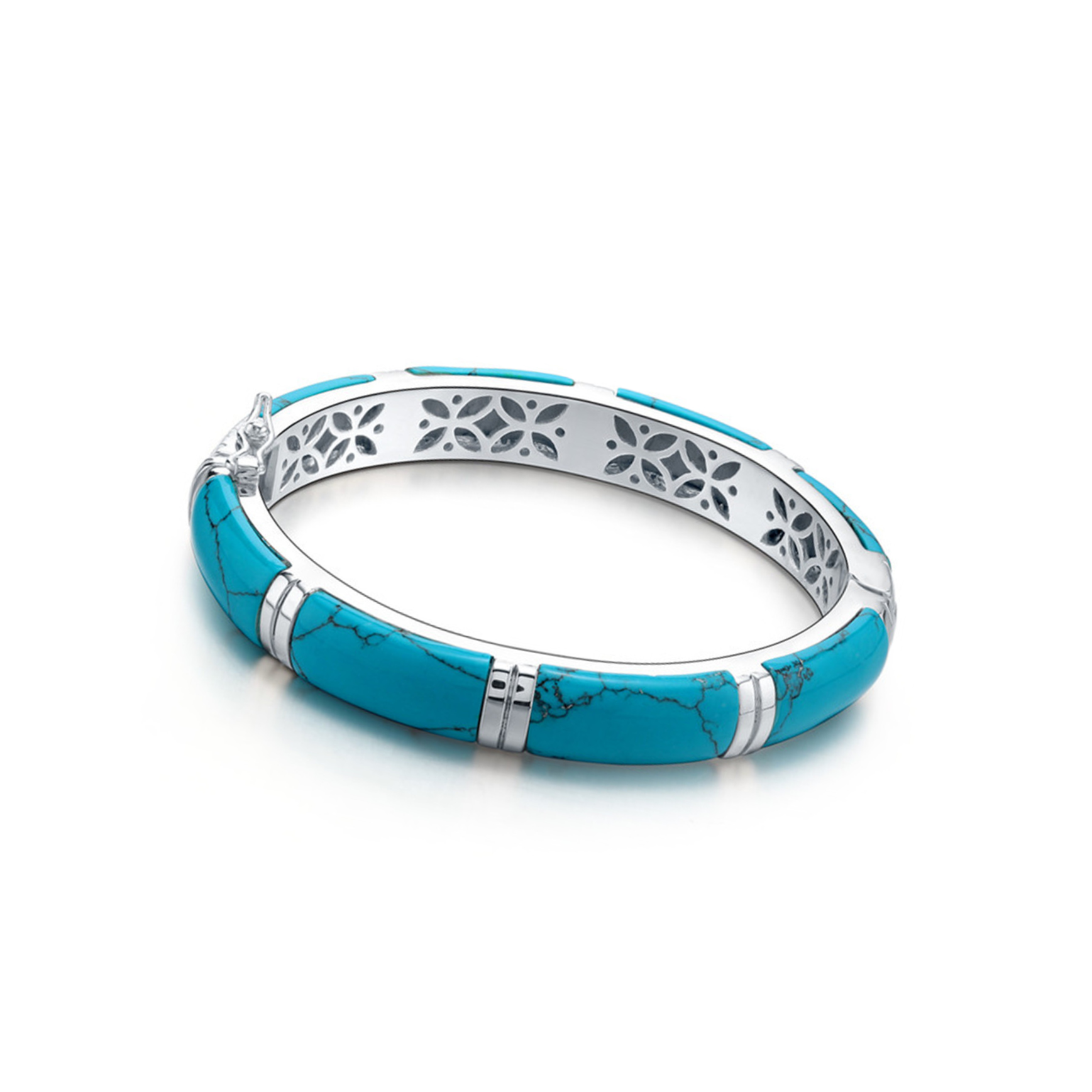 Popular bracelet 925 sterling silver high quality stitching turquoise texture gift ladies jewelry charm bracelet