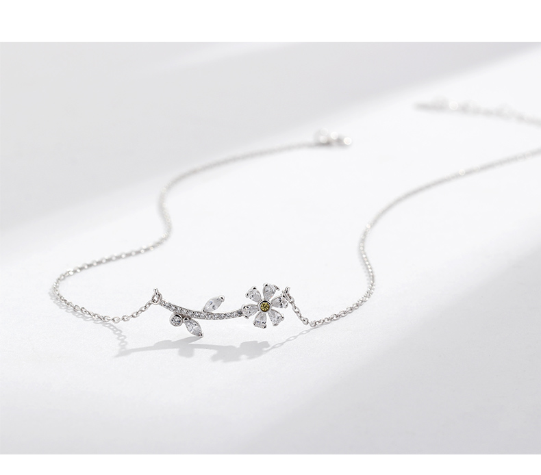 Designer Custom CZ 925 Sterling Silver rhodium  plated Small Daisy Petal  Women Jewelry (图9)