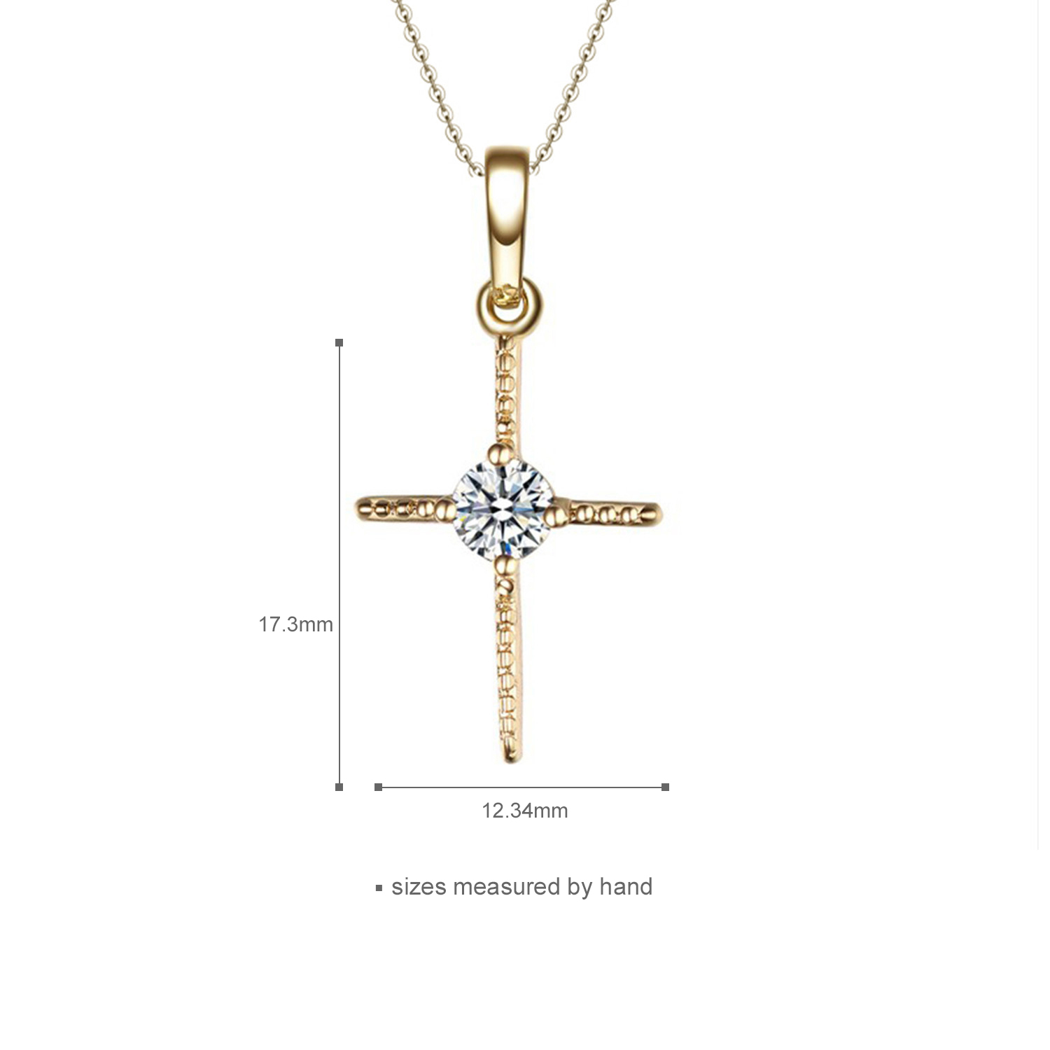 Luxurious 925 sterling silver gold plated pendant necklace women jewelry hot sale cross necklace (图2)