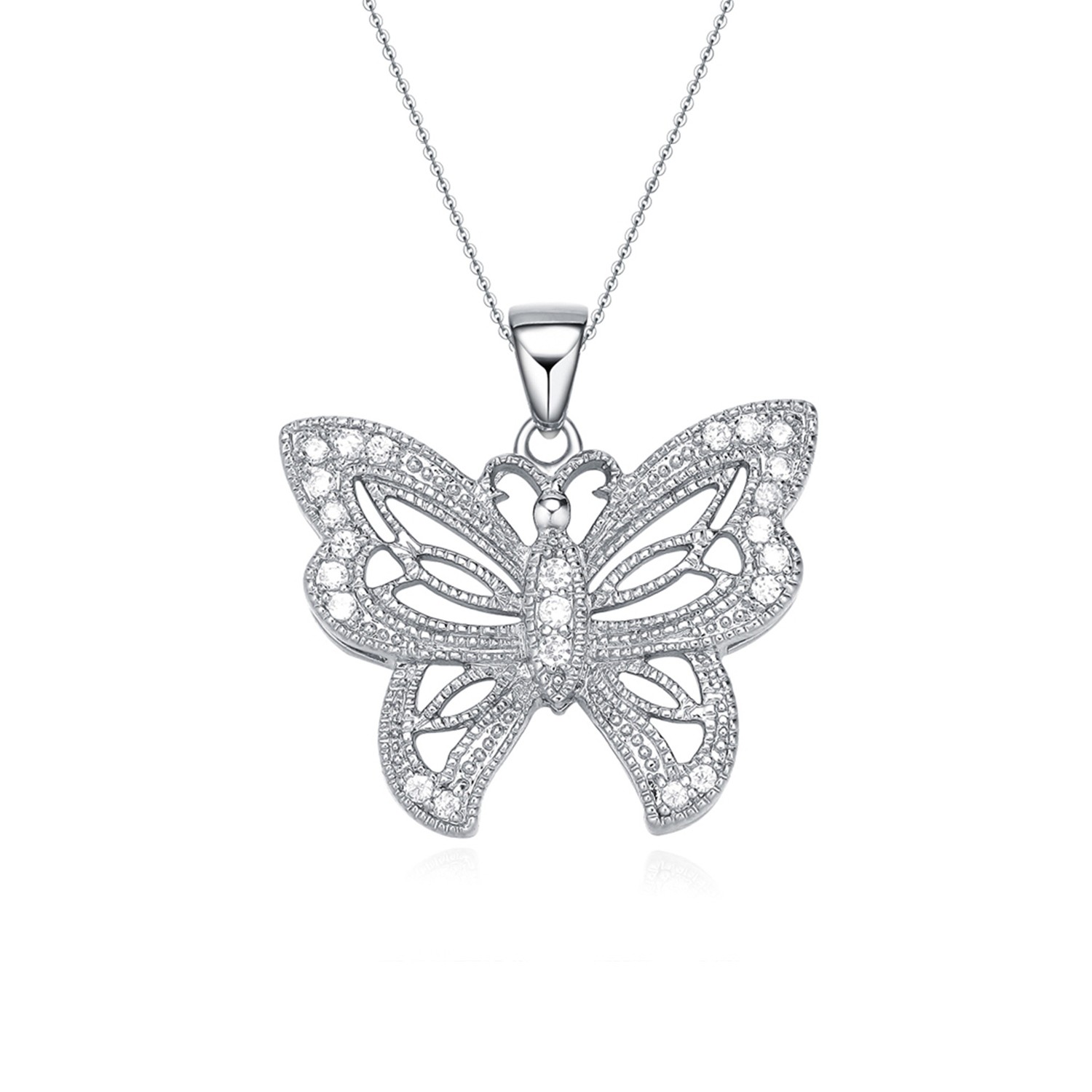 925 Silver Butterfly Jewelry Dainty Butterfly Pendant Necklaces For Women Accessories Jewelry