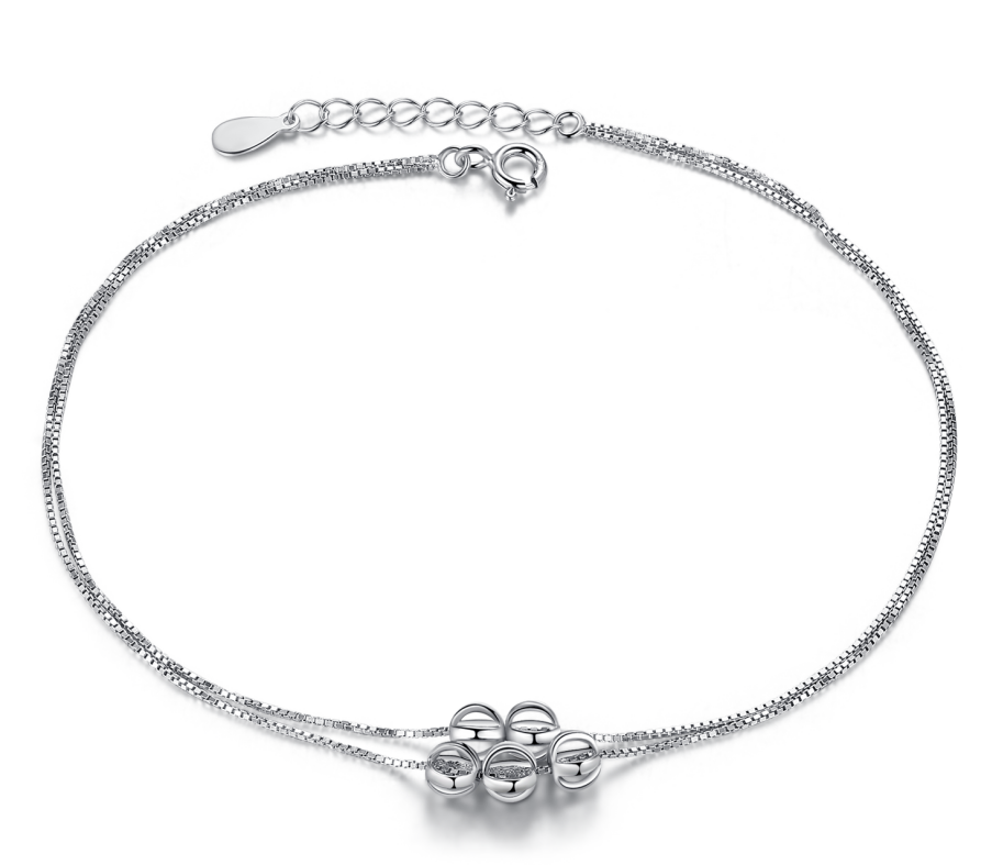 Simple daily 925 sterling silver anklet jewelry women