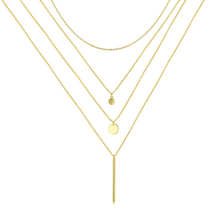 Stable Quality necklace chain 925 sterling silver gold plated Layered Choker Necklaces jewelry women