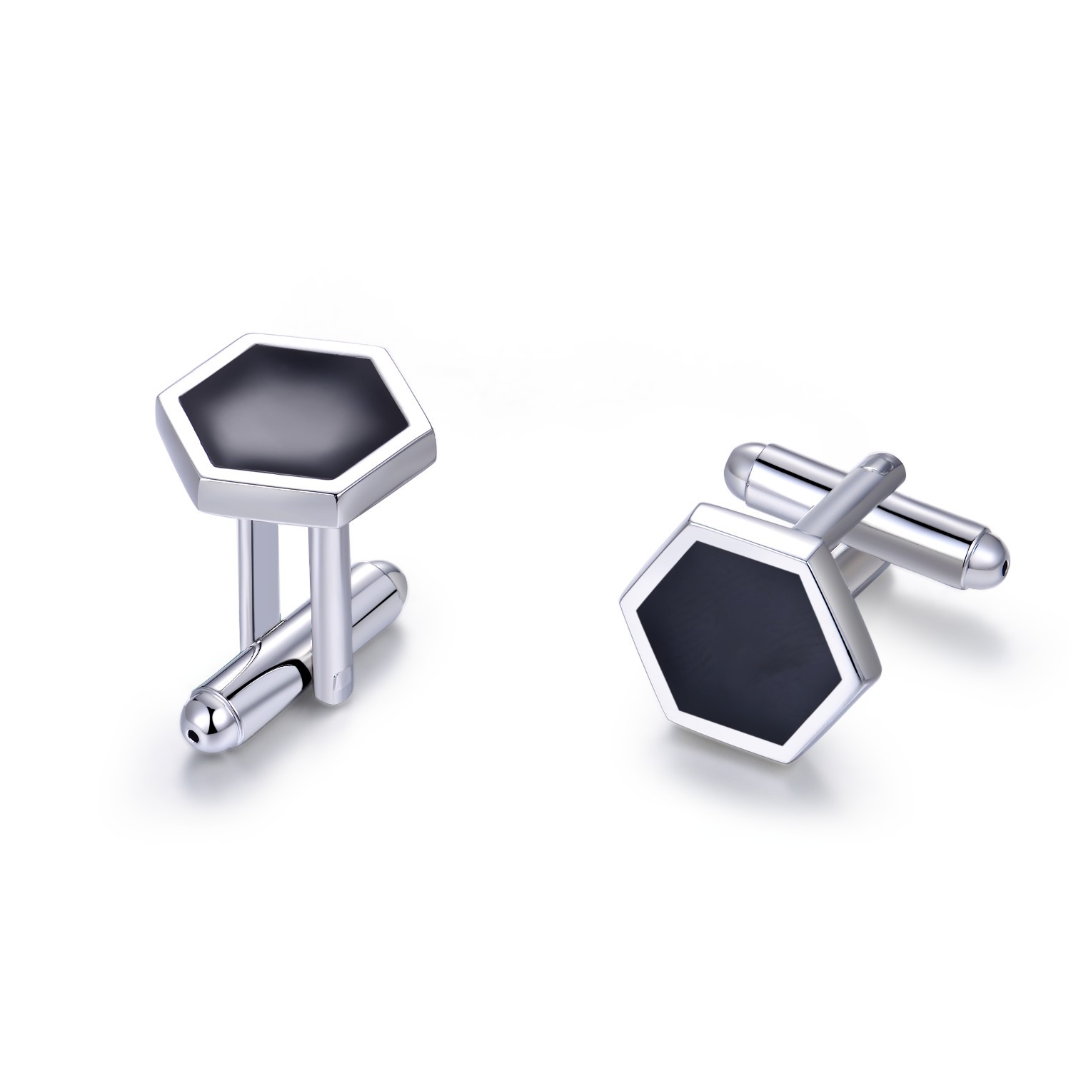 Custom Wholesale 925 Sterling Silver Cufflink Black Rhodium Plated jewelry