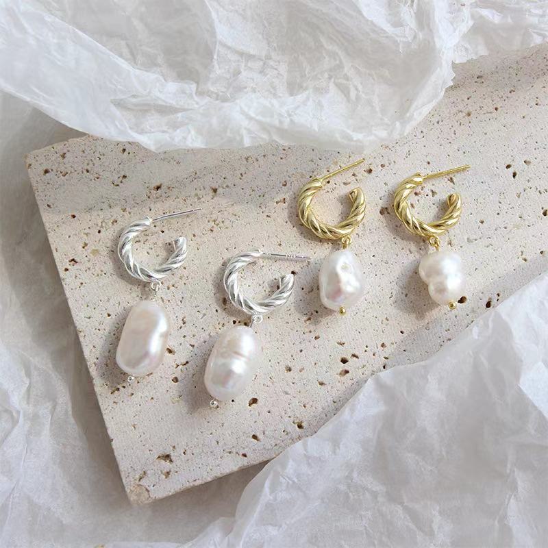Fine jewelry earrings sterling silver drop earrings pearl silver earrings