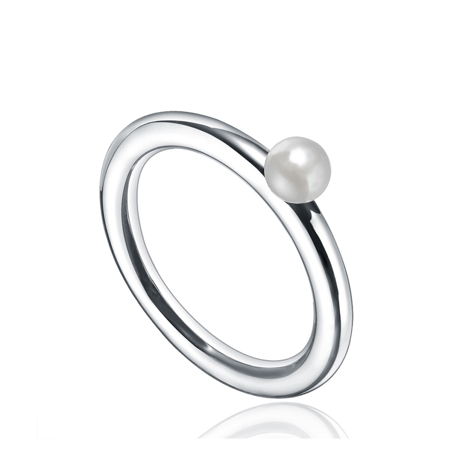 Simple Pearl Cheap Rings 925 Sterling Silver Jewelry Women Wedding Rings Custom Design Logo Latest