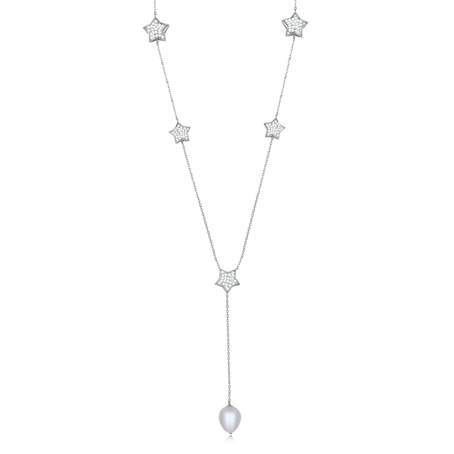 Female gift wedding 925 silver pentagram pearl necklace pendant fashion new design jewelry