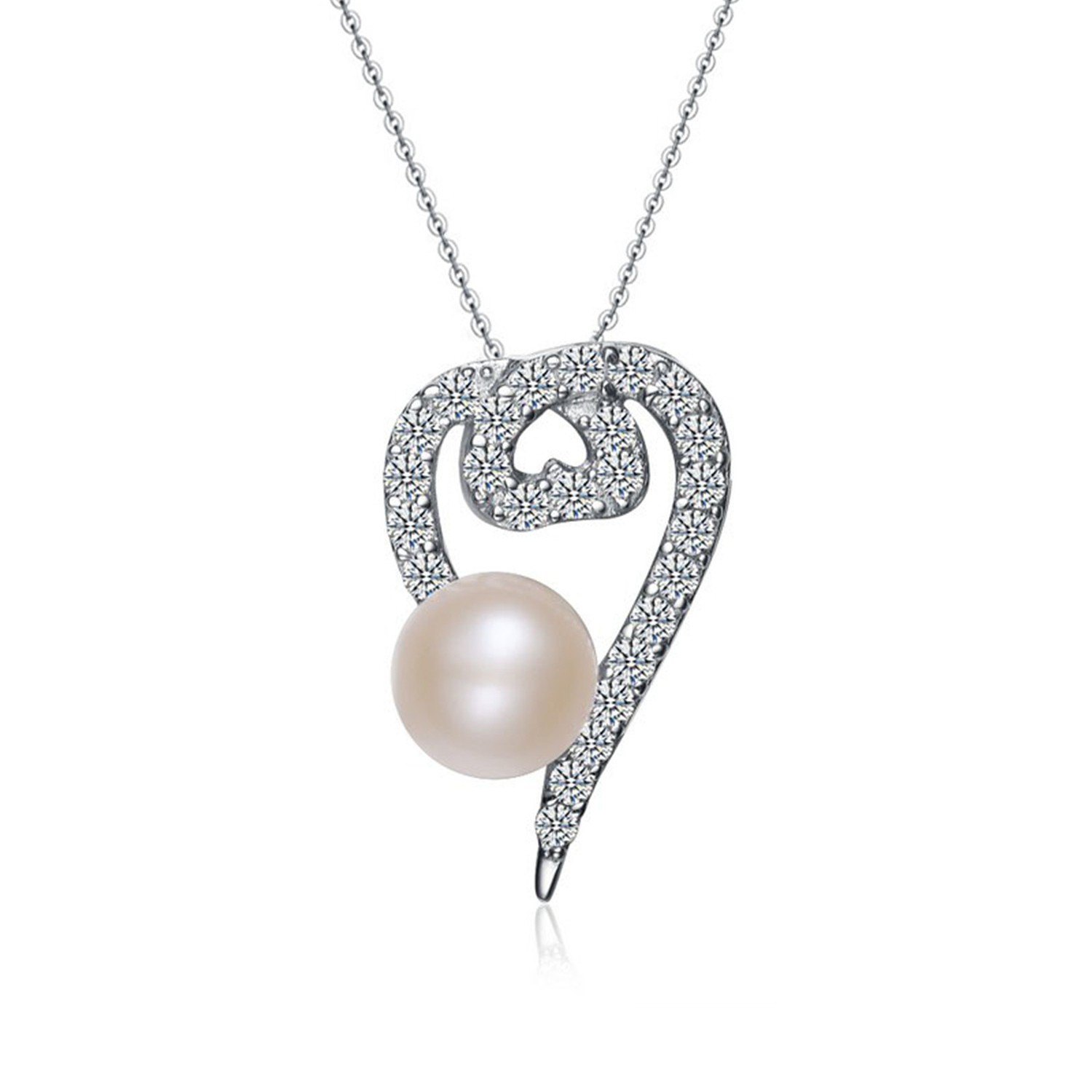 Pearl necklace jewelry wholesale for women silver plated 925 silver pendent necklace