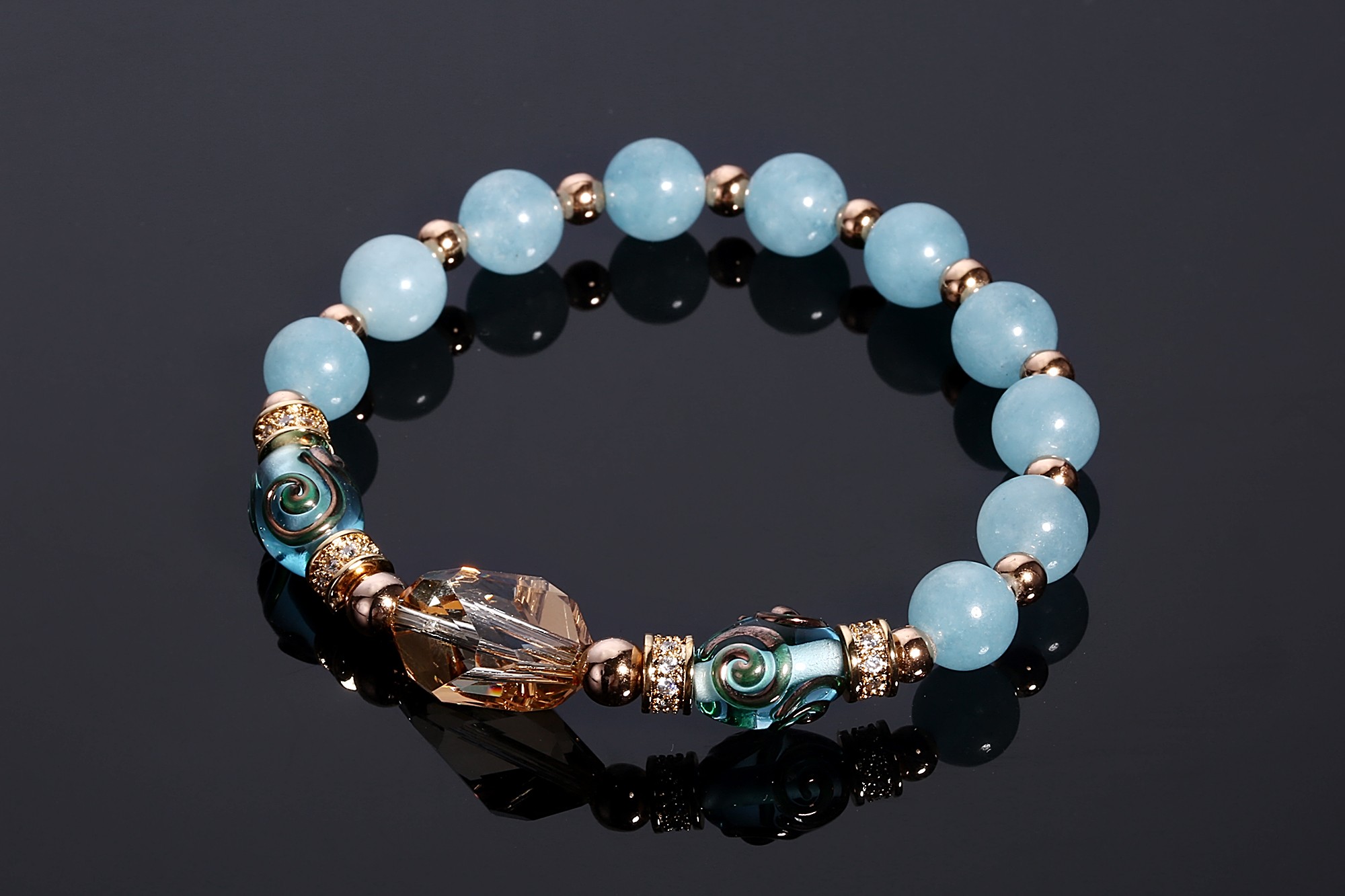 Charm Blue Elegant Beads Bracelets Stone Jewelry Women Jewelry Hot Sale Good Quality Birthday  Gift
