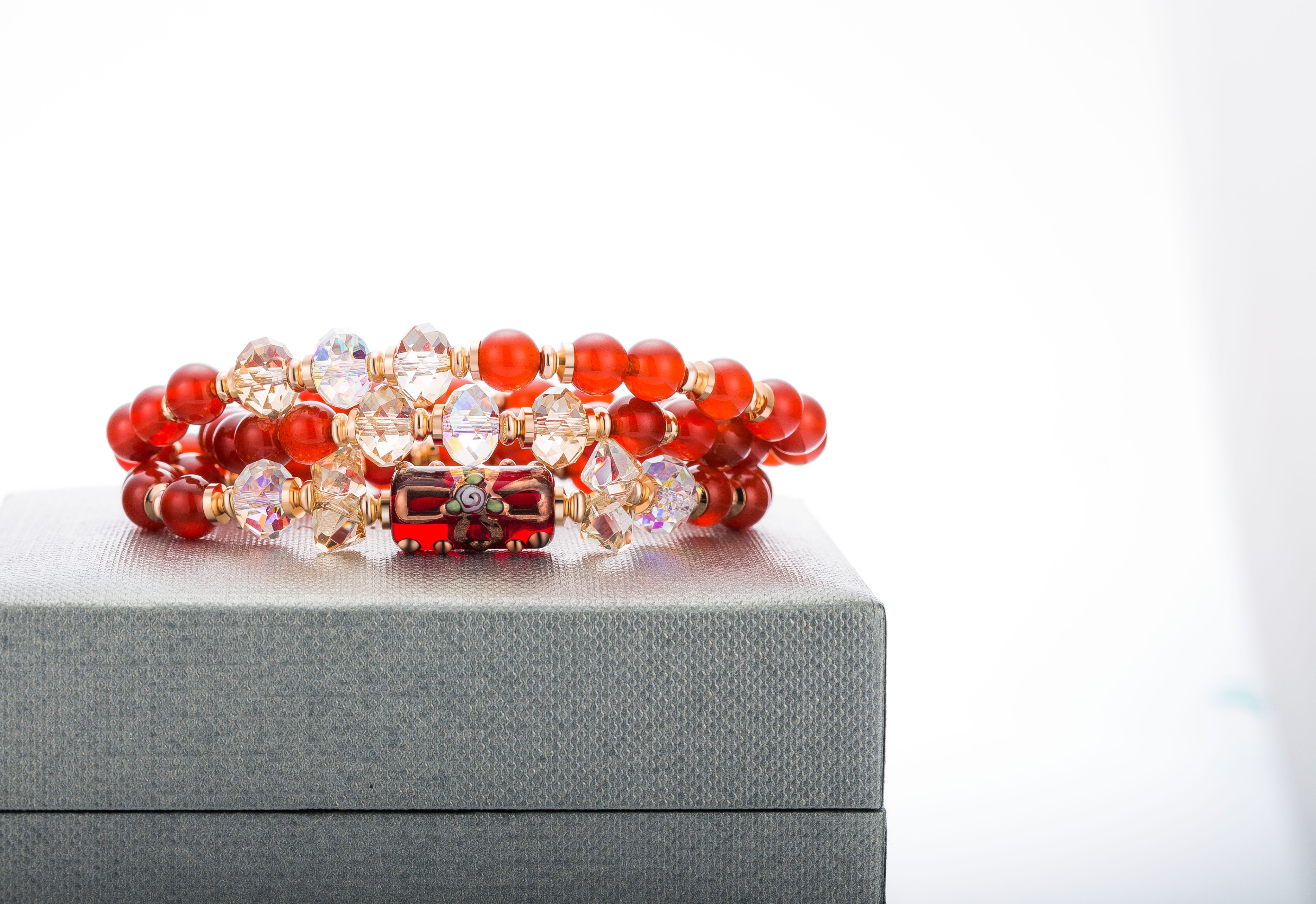 Jewelry Manufacturer High quality Glass Bracelet Jewelry Women Red Beads Bracelets