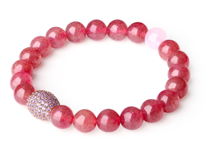 Wholesale Starwberry Red Stone Bracelet Bangles For Women Girls  Jewelry Braclets Beaded Braclets
