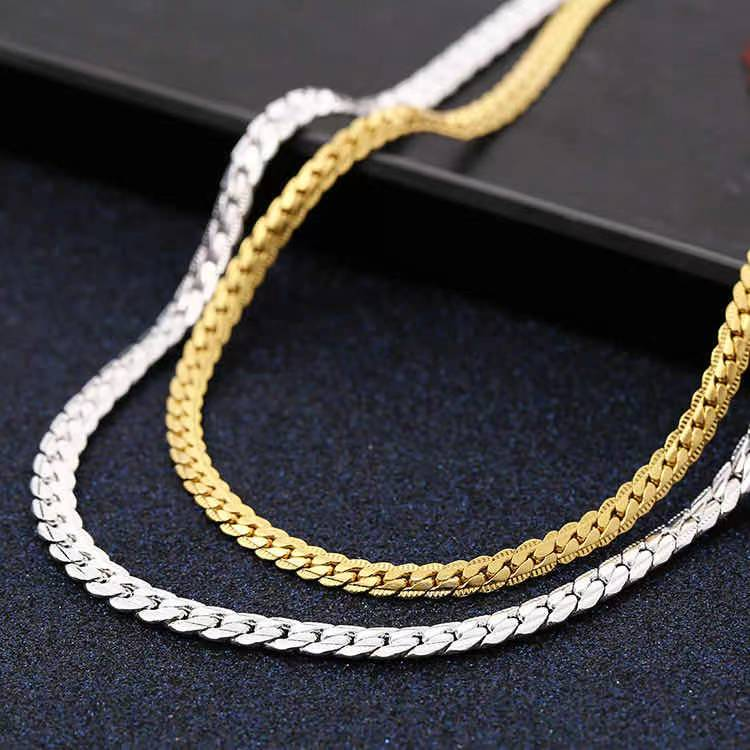 High Quality Widely Used In 2021 Rhodium Plated 18k Gold Jewelry Mens Chain Necklace