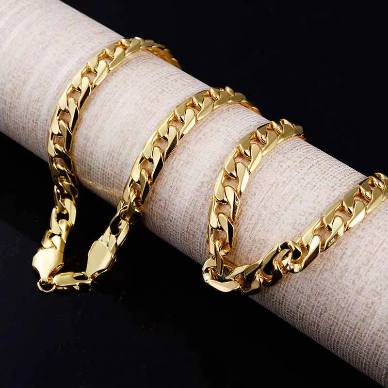 Engagement Gift Party Wedding Fashion Items Multicolor Trendy Mens Chunky Chain Gold Necklace