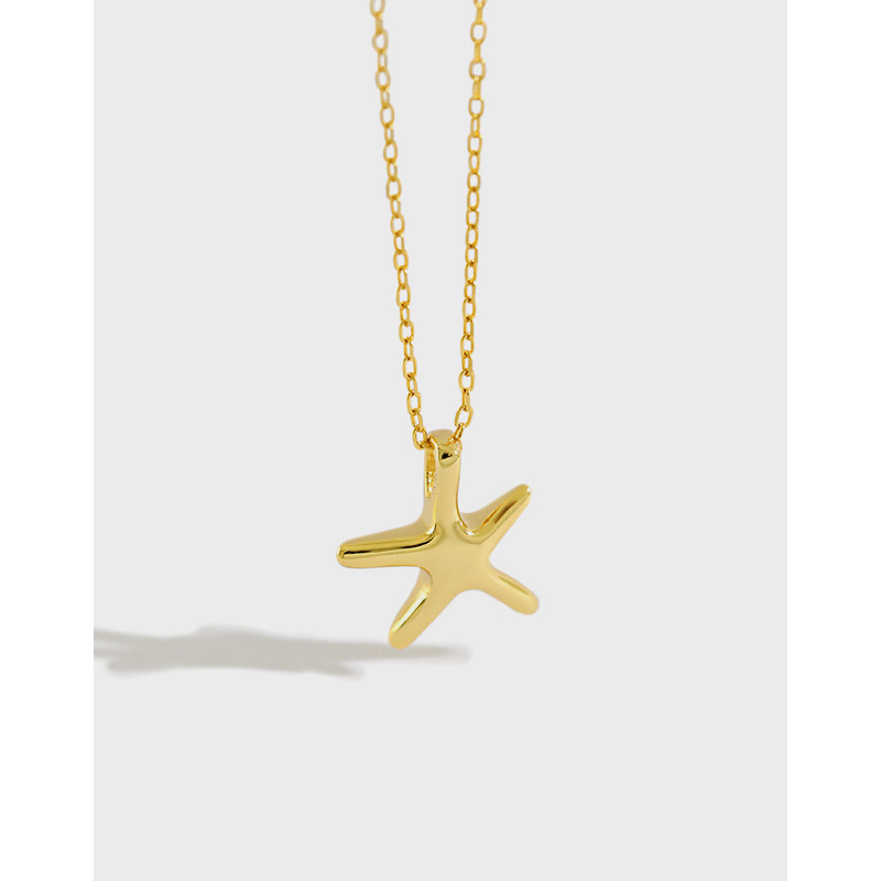 Custom necklace 925 sterling silver gold plated star pendant chain necklace