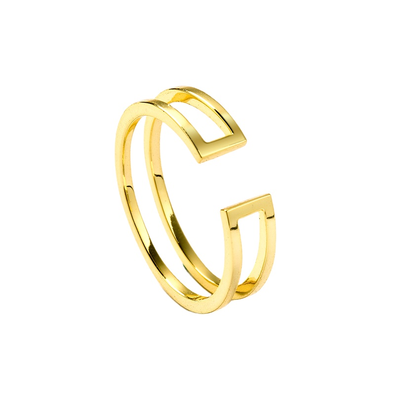 High Quality Fashion Gold Plated Brass Rings Unique Trendy Newest Women Jewelry Rings