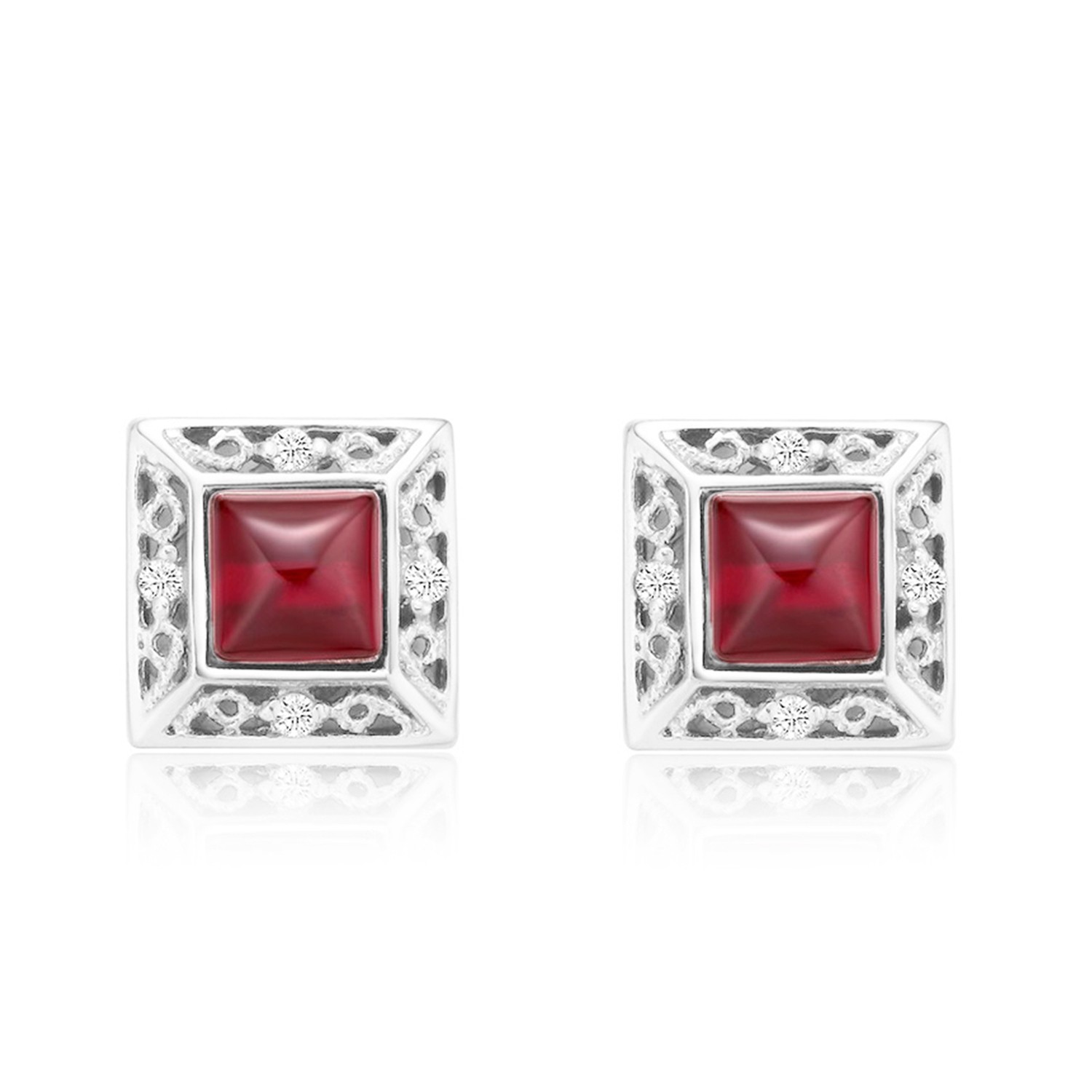 Fashion Women Earring Jewelry 925 Sterling Silver Square Stud Earrings