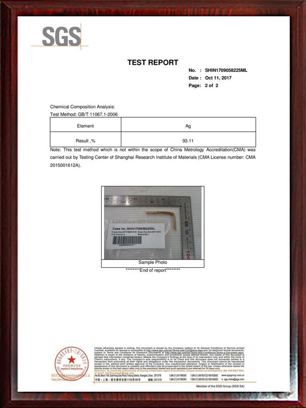 925 silver content test report