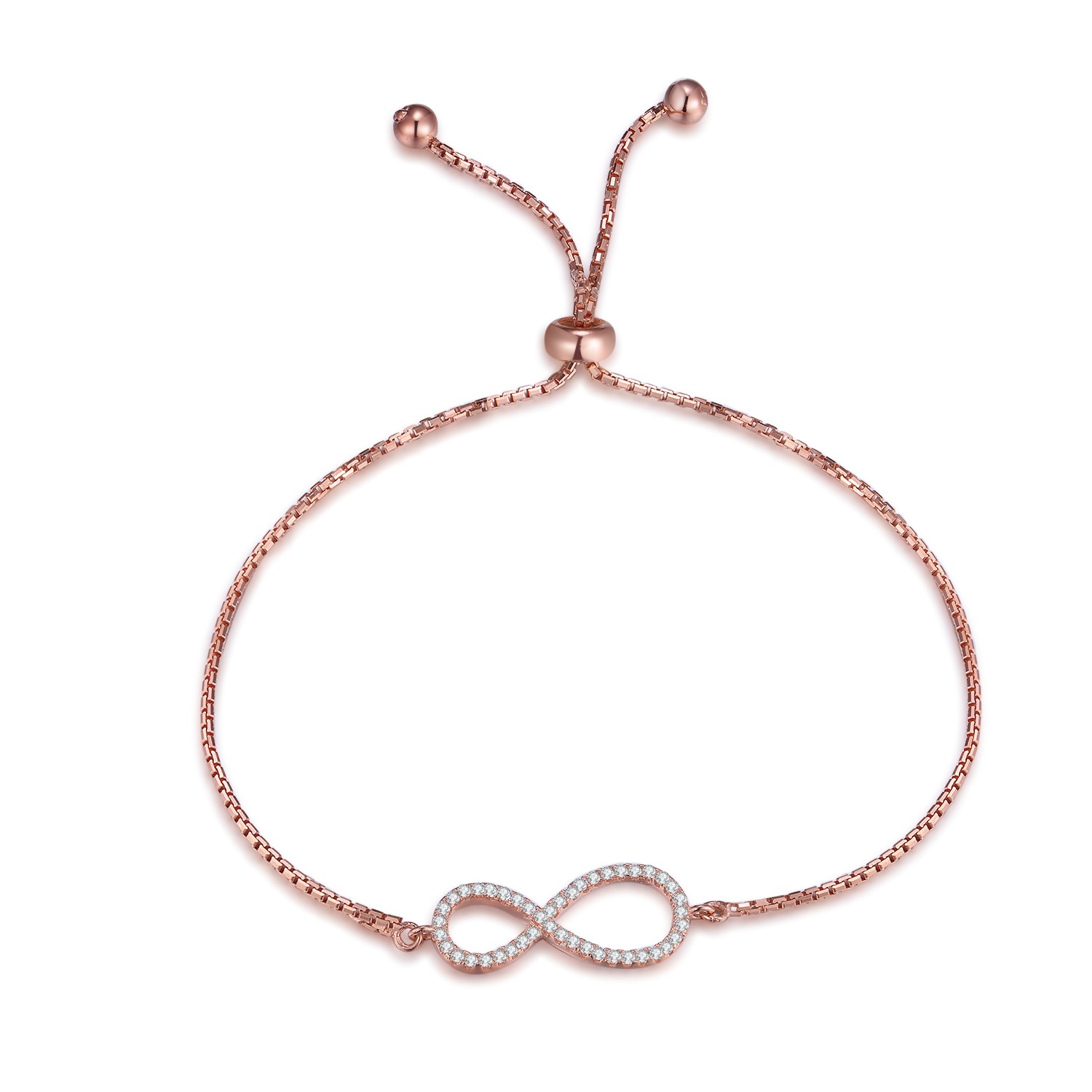 Bracelet Jewelry Infinity Symbol Sterling Silver Chain Bracelet Expandable and Adjustable Wire Brace