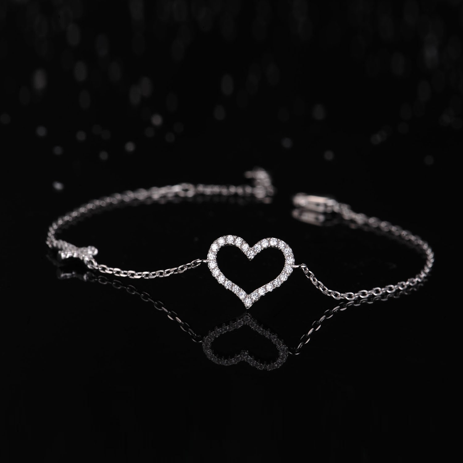Fashion Cross Heart Shaped 925 Sterling Silver Bracelet Bangle Anniversary High Quality Jewelry Gift