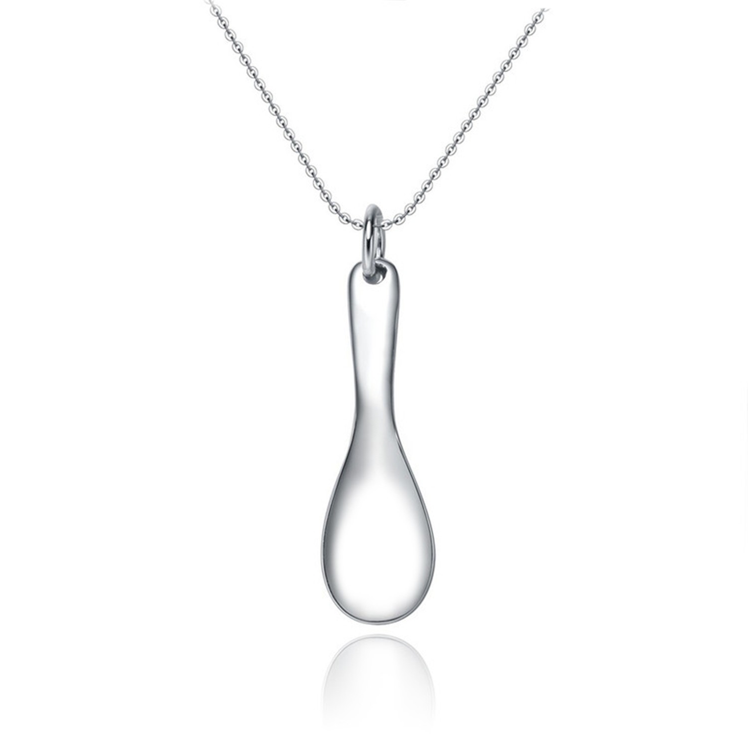 Wholesale necklace jewelry women rhodium plated Cross Chain 925 sterling silver plain spoon necklace