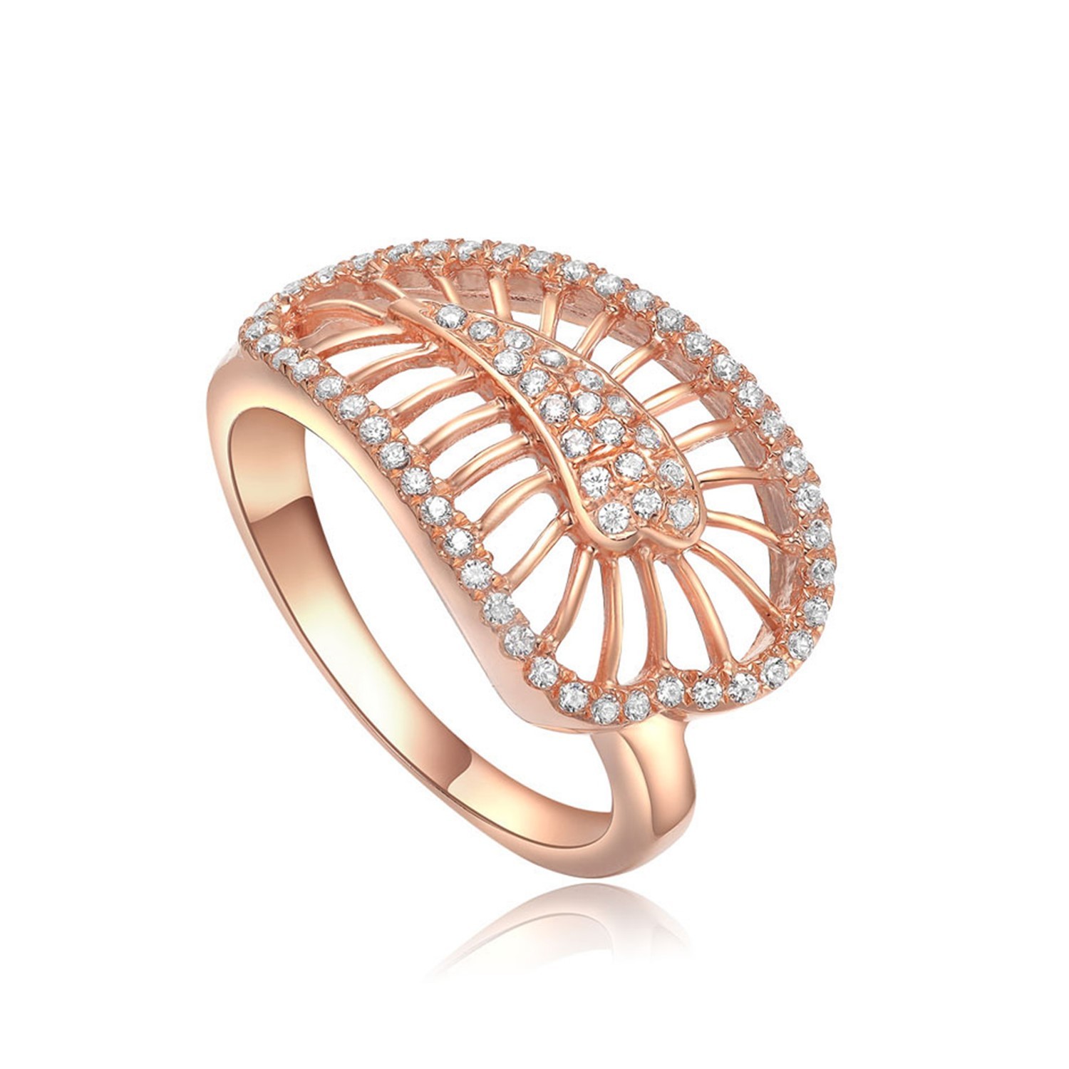 High quality design ring rose gold plated cubic zirconia women jewellery 925 sterling silver ring