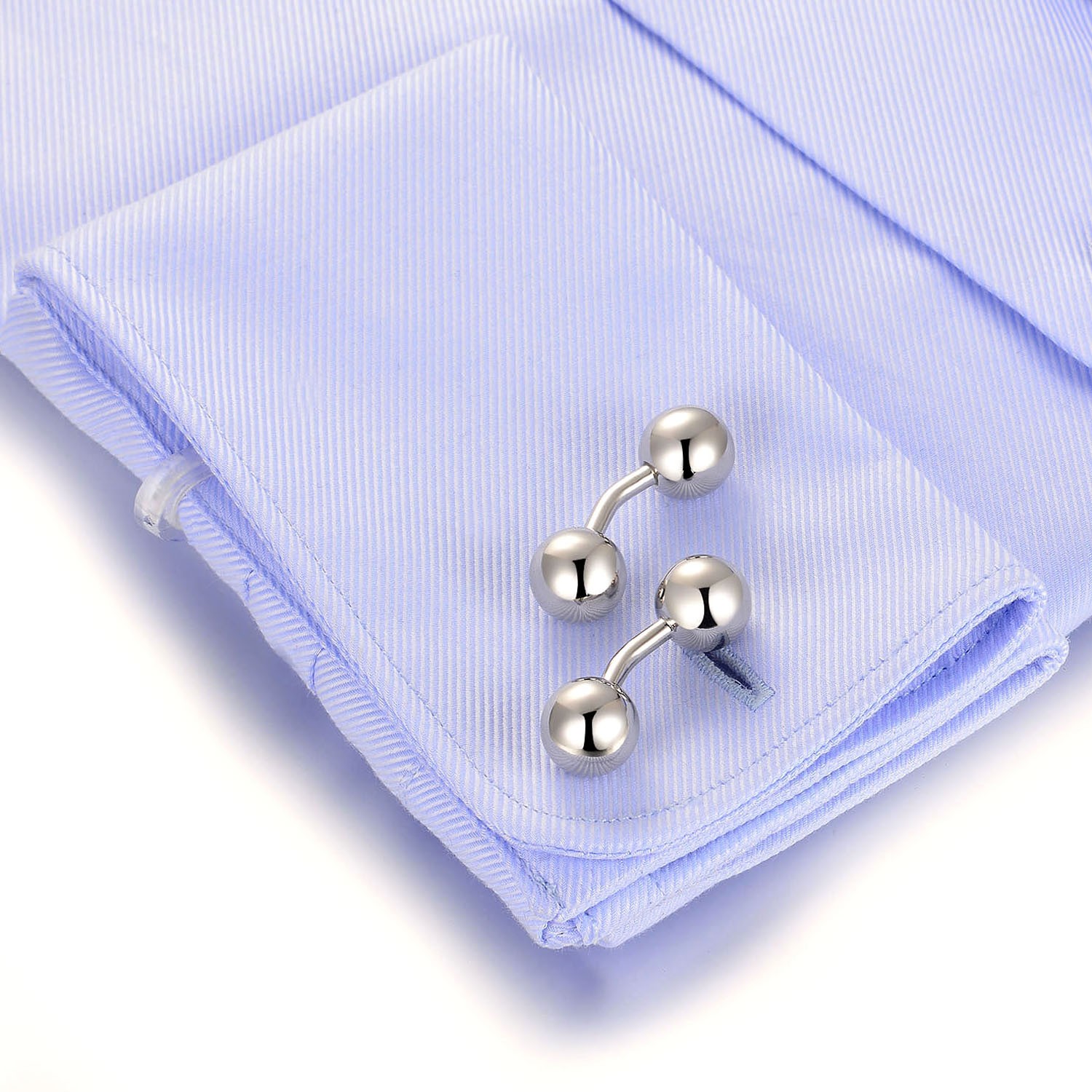 Wholesale Dainty Cufflinks Rhodium Plated Round Shape Suit Shirt 925 Sterling Silver Cufflinks Men