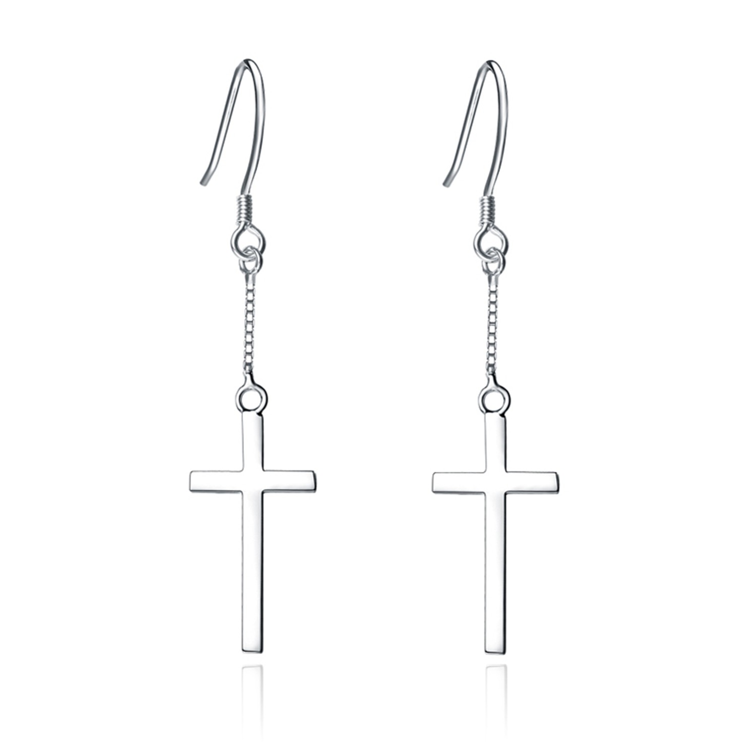 Factory direct sales earrings long earrings Sterling 925 silver cross pendant female earrings jewelr