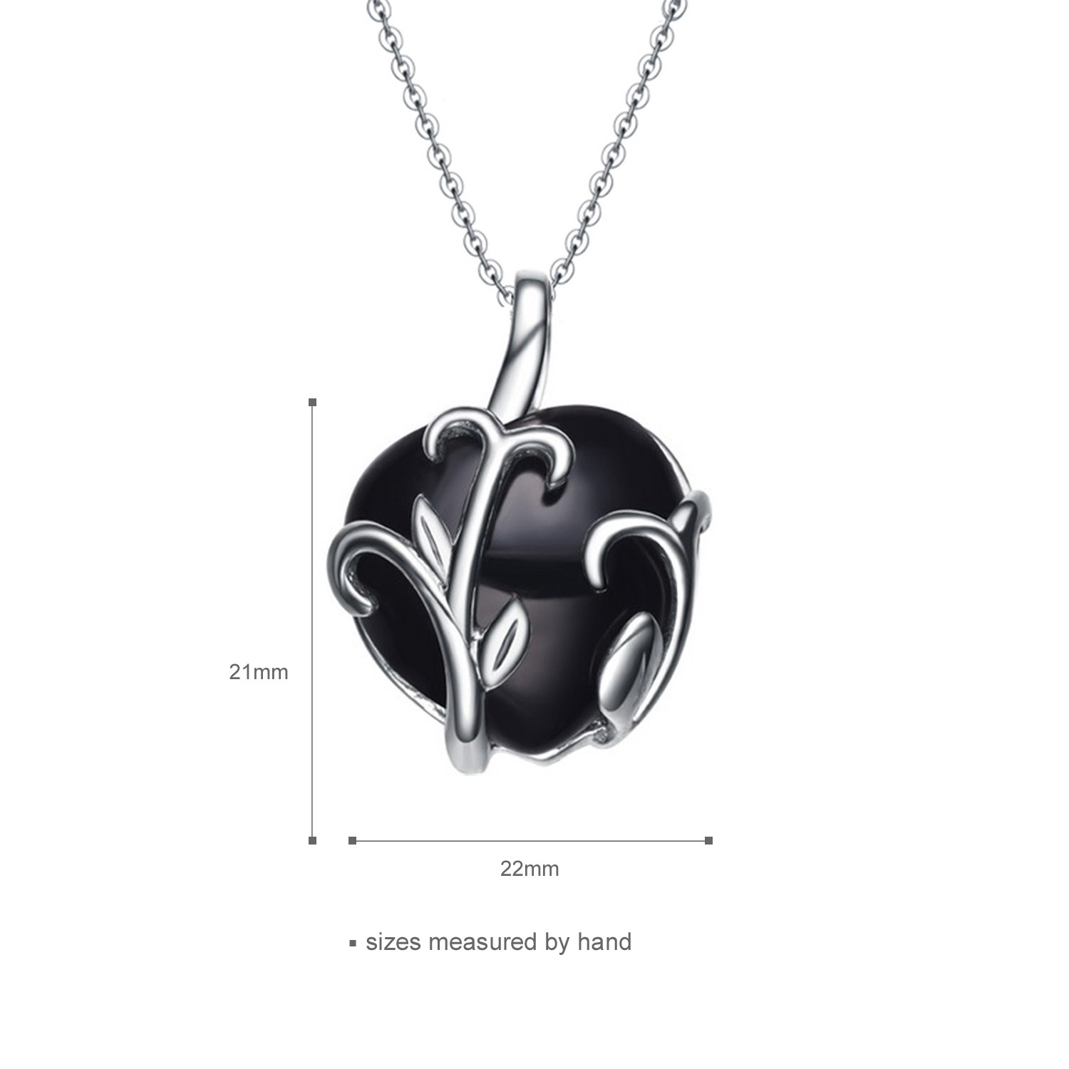 Female Elegant Stone Jewelry 925 sterling silver black pendant women Stone jewelry silver necklace 
