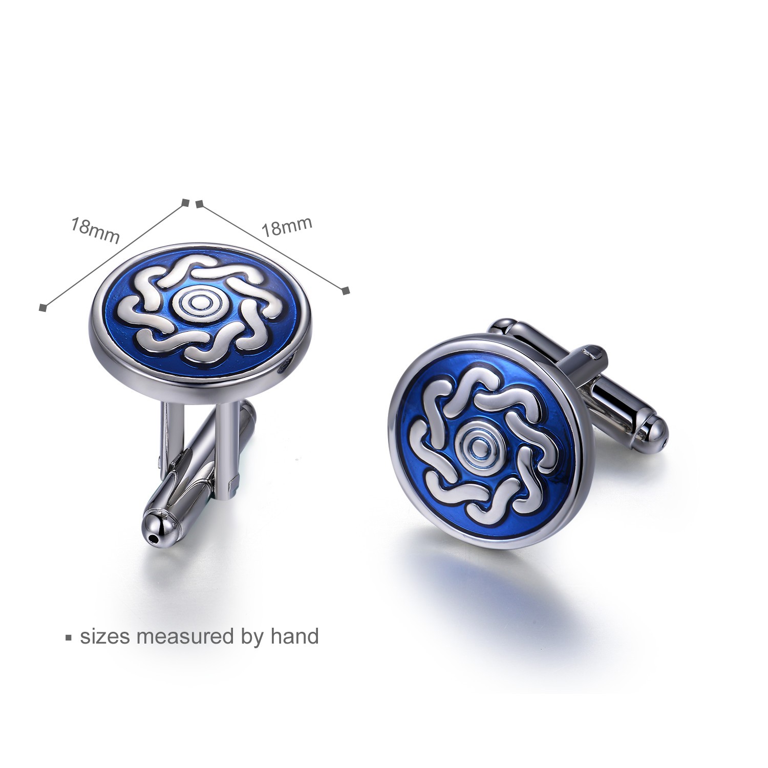 Fashion Designer Cuff Links Wholesale Jewelry Brass Custom Sublimation Blue Men Cufflinks