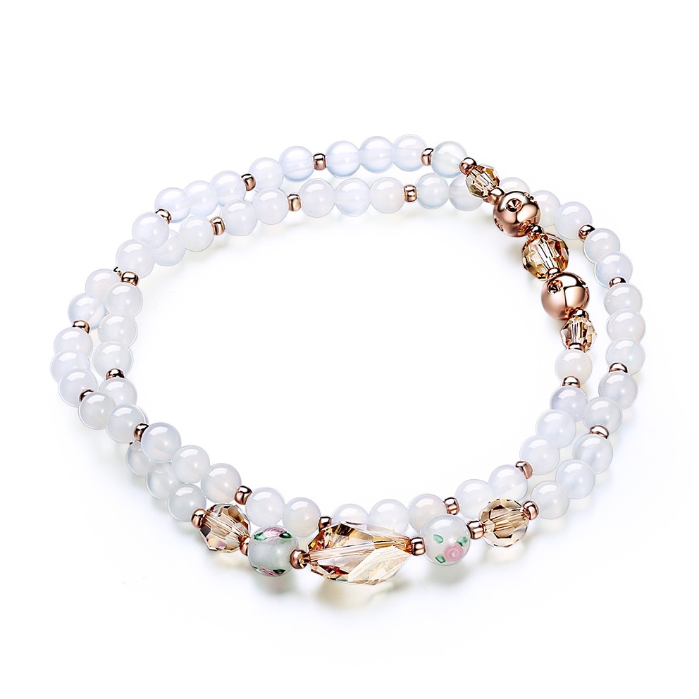Glass bead bracelet High quality stone jewelry factory lady gift beaded bracelet