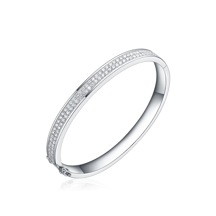 Elegant custom 925 Sterling Silver Bracelet CZ tennis bangle jewelry