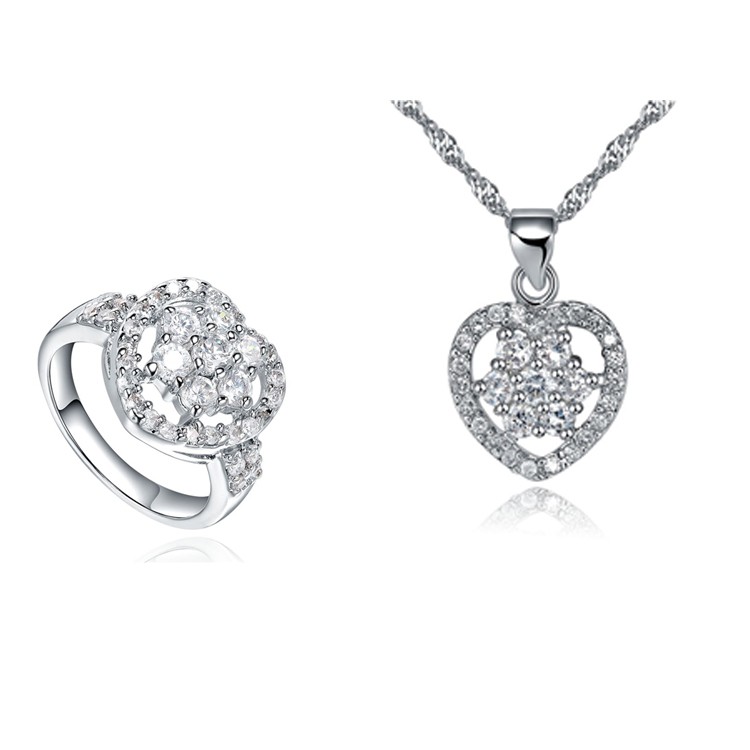 New Design Women Fashion Necklace Crystal Bridal Dubai Gold Plated Jewelry Set