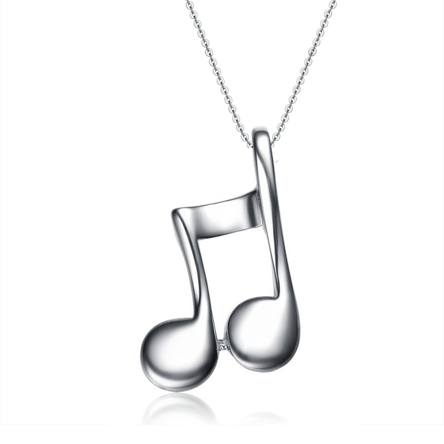 Rhodium Plated Wholesale Designer Jewelry 925 Sterling Silver Custom Women Music Pendant Necklace