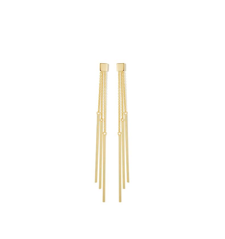 Trendy Fashion Earrings Women Jewelry Eco-friendly Brass Chain14K Gold Plated Long Drop Tassel Earri