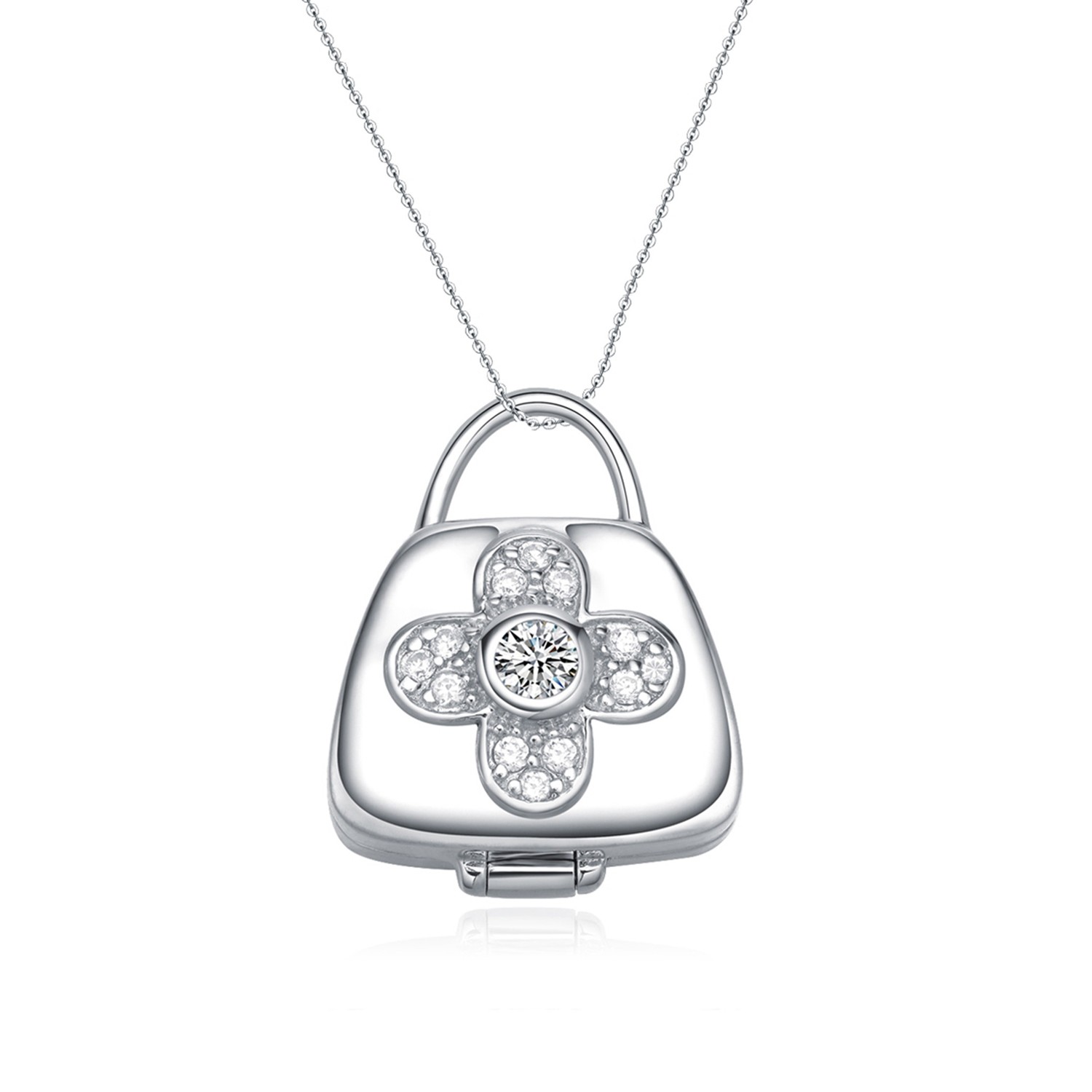 Fashion Latest Sterling Silver Necklace Jewelry CZ Diamond Bag Pendant Necklace Women arabic jewelry