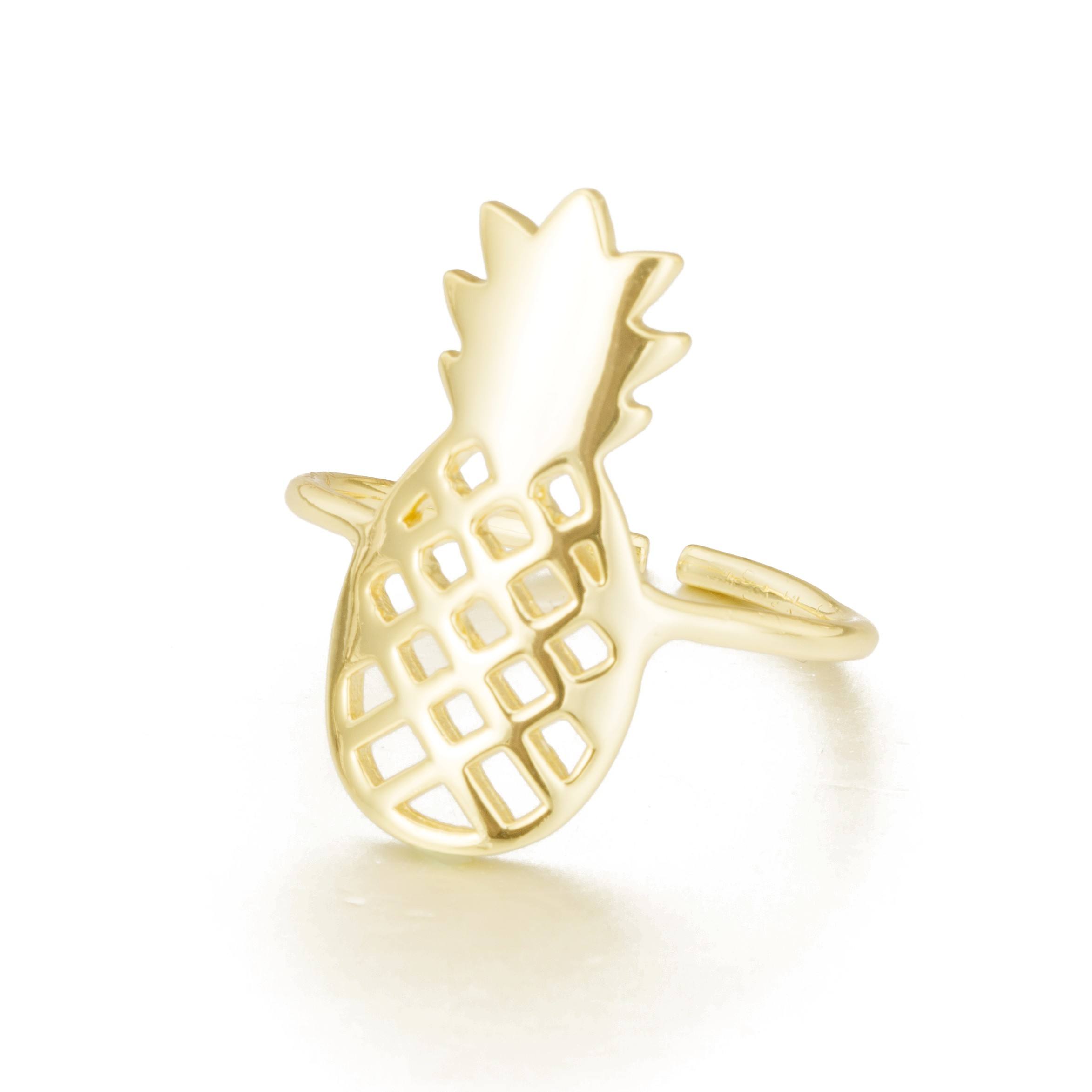 Trendy Pineapple Cutout Adjustable Ring