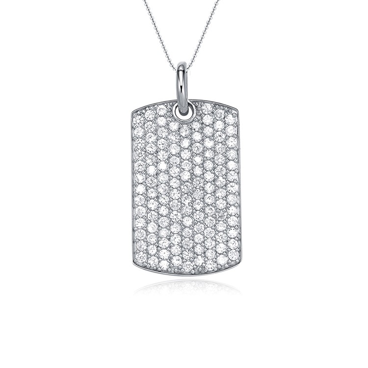 Cubic Zirconia Jewelry Elegant luxury Pendant rectangle 925 Sterling Silver Necklace jewelry