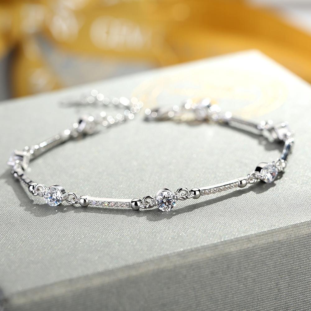 925 sterling silver hot selling wholesale AAAA zircon bracelet women