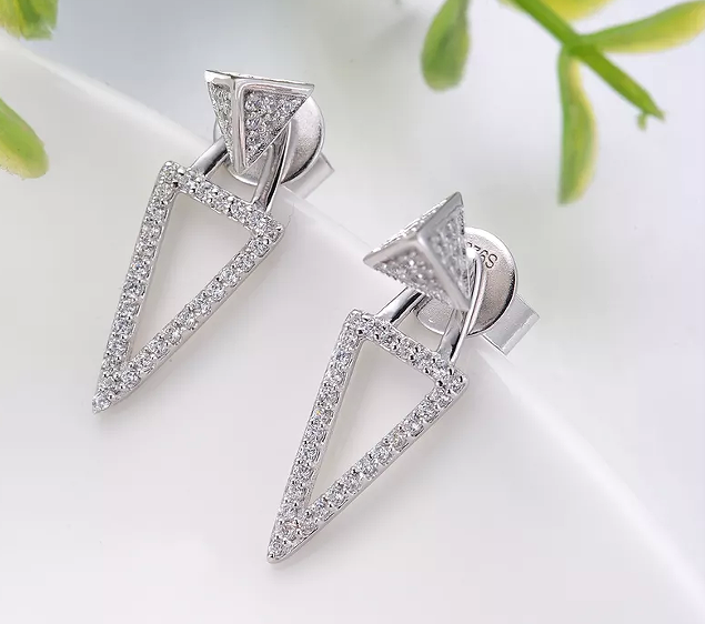 Miss Lucky Star Series Trendy 925 Sterling Silver jewelry Women Full Cubic Zirconia Star Drop Earrin