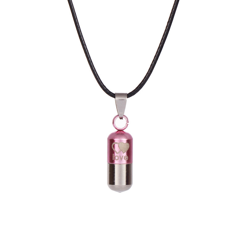 Stainless Steel Pill Wishing Bottle Pendant Necklace