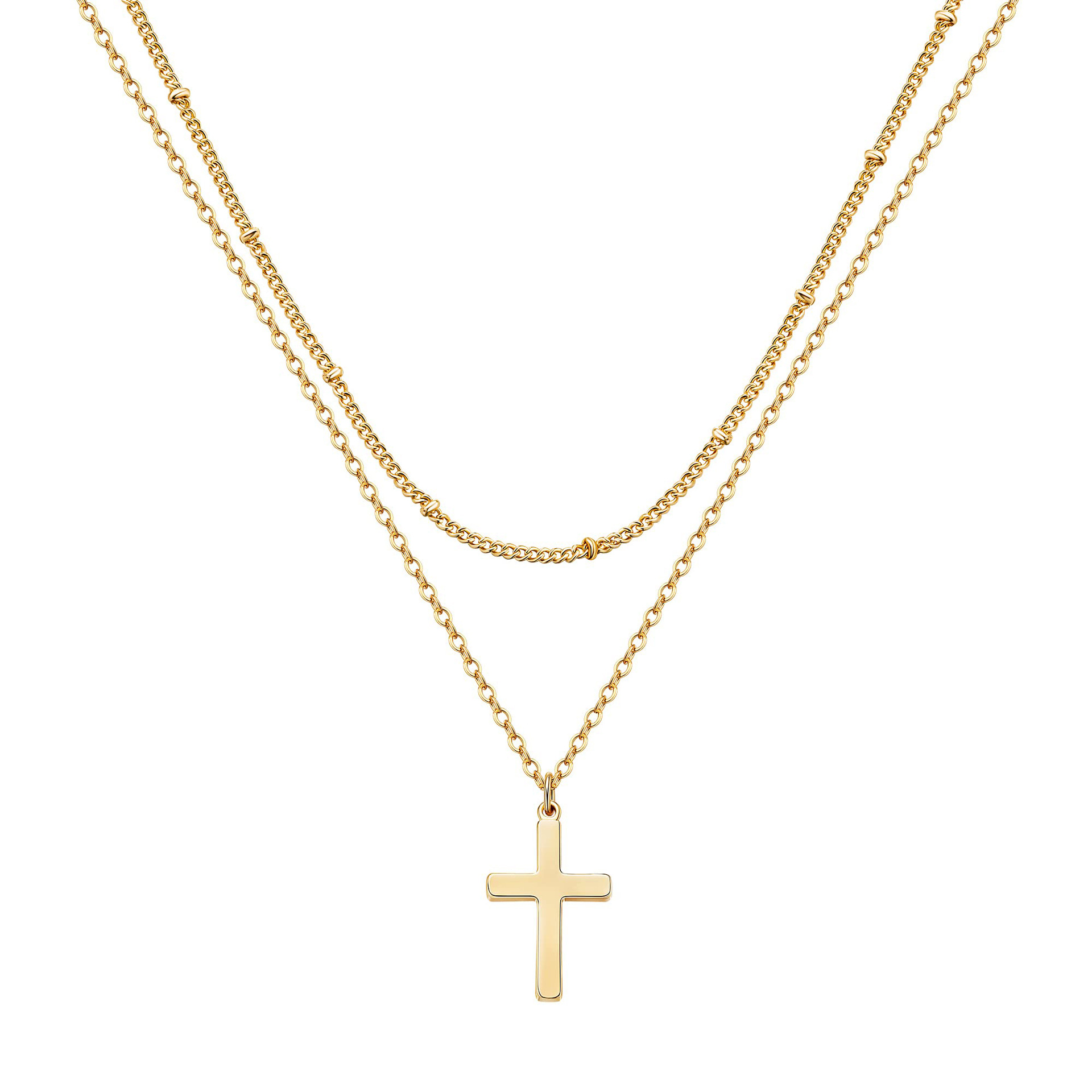 Stainless Steel Simple Cross Pendant Necklace