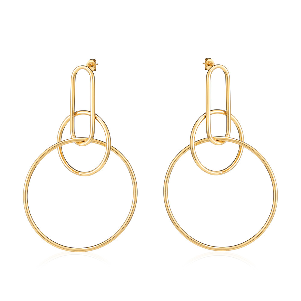 Stainless Steel Simple Round Earrings