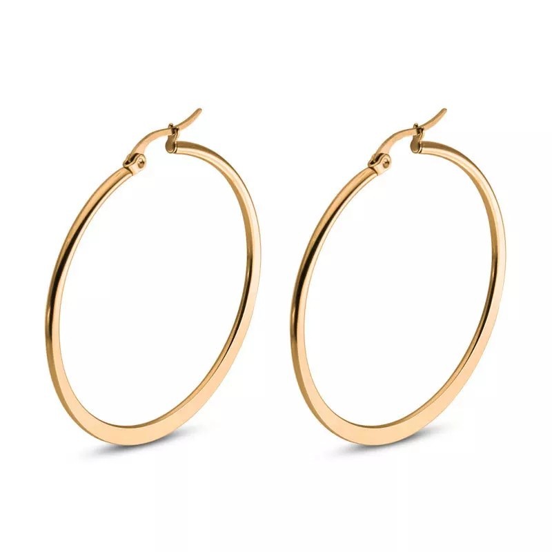 Stainless Steel Simple Round Earrings