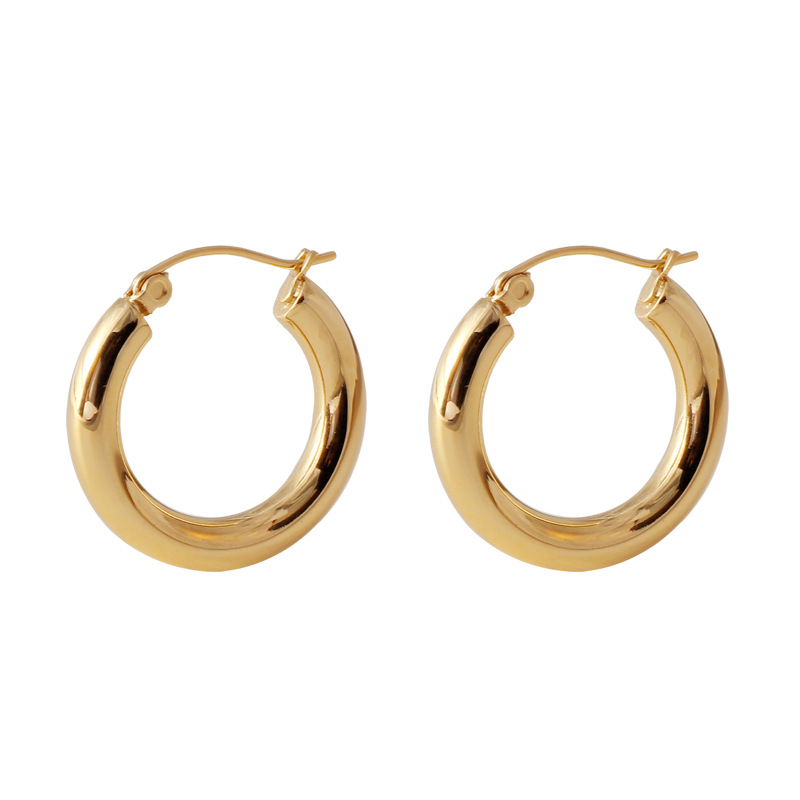 Stainless Steel Vintage Simple Hoop Earrings