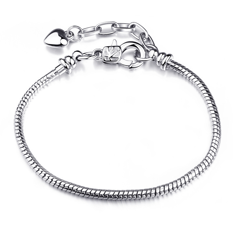 Stainless Steel Snake Chain Lobster Clasp Bracelet